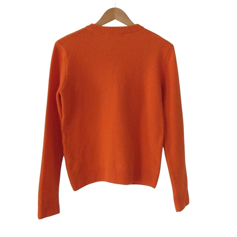 Zara Orange Cashmere Wool Sweater Small Crewneck Classic Colorful Preppy Knit - Picture 2 of 8